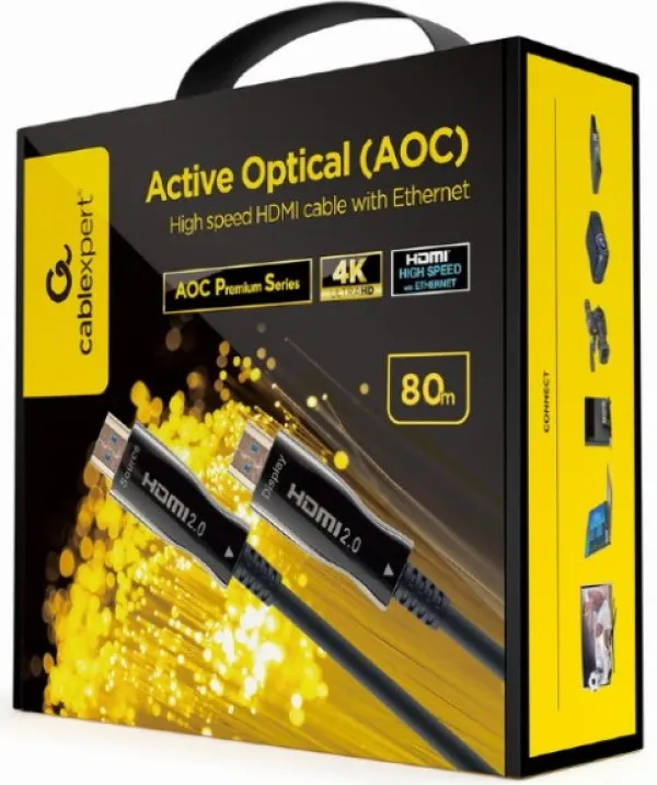 Gembird CCBP-HDMI-AOC-80M-02 Aktivni optički HDMI kabal High Speed Ethernet Premium 80m, Crni