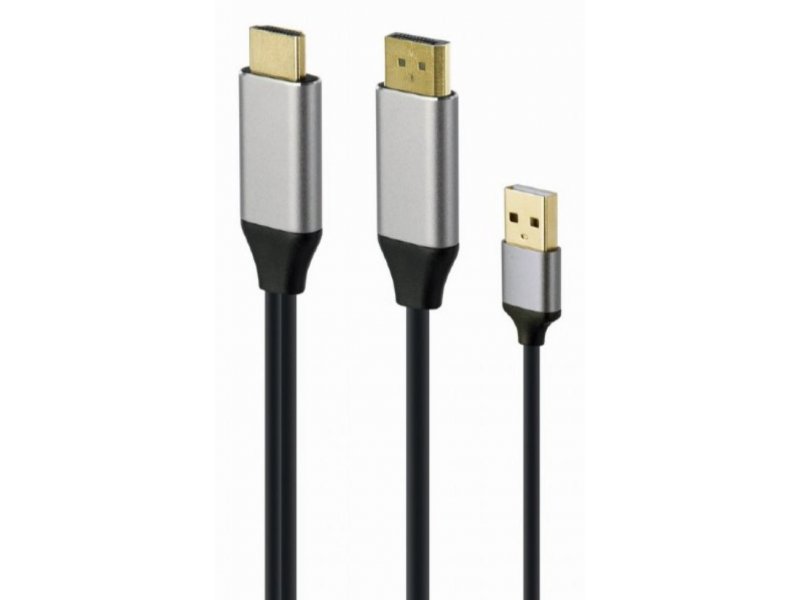 Gembird A-HDMIM-DPM-01 Adapter/Kabl HDMI (muški) na DisplaiPort (muški) 2m, Crni