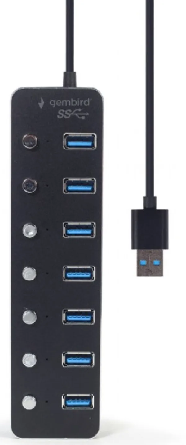 Gembird UHB-U3P7P-01 7-port Hub 7xUSB 3.1, Crni