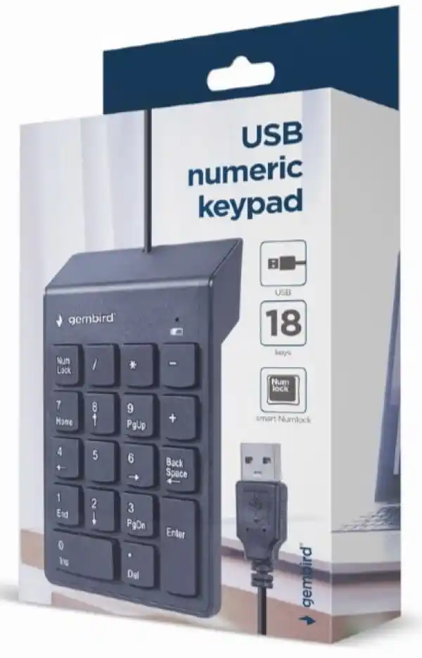 Gembird KPD-U-03 Numerička tastatura, Crna
