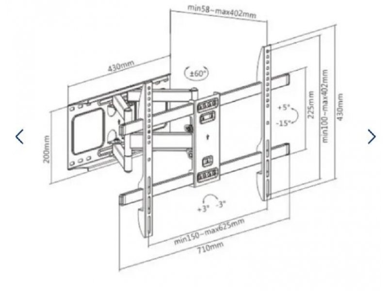 Gembird WM-80ST-02 44302 TV nosač Tilt 37-80 VESA max.60x40cm