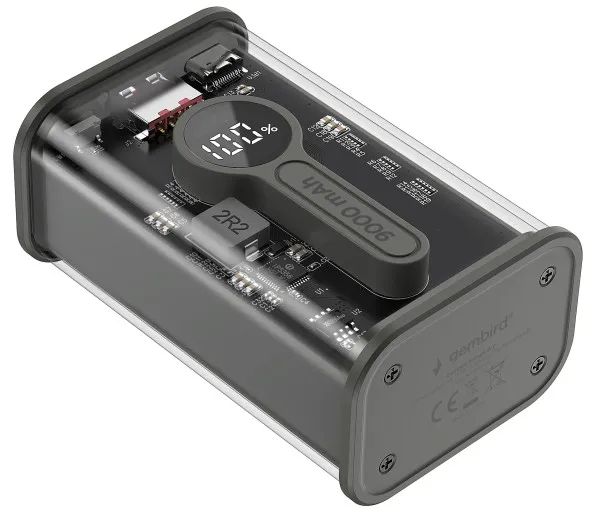 Gembird PB09-TQC3-01 Eksterana baterija 9000 mAh, Crna