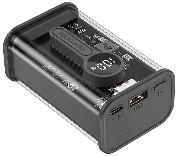 Gembird PB09-TQC3-01 Eksterana baterija 9000 mAh, Crna