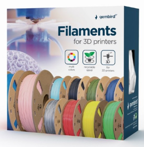 Gembird 3DP-PLA-01-MTBK Filament za 3D stampač Mat crni