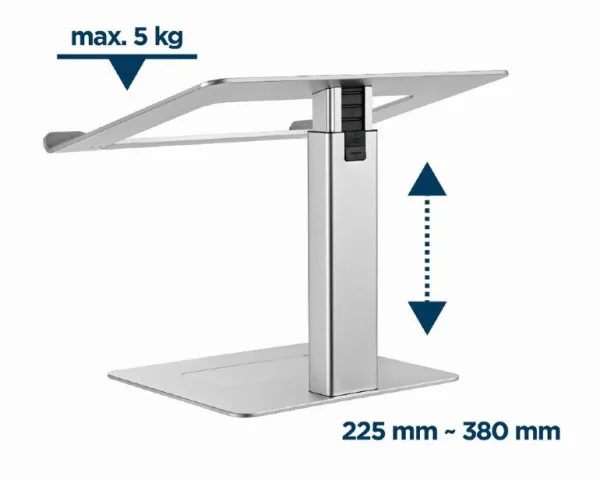 Gembird NBS-D1-02 Postolje za laptop Podesivo 15.6" Nosivost 5kg 225-380mm Aluminijum