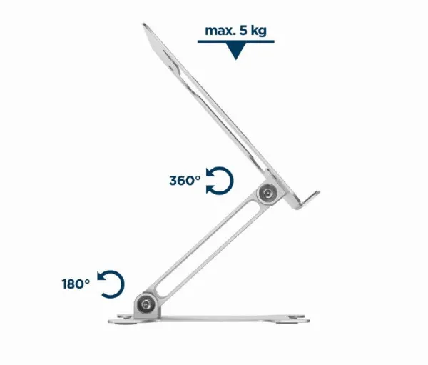 Gembird NBS-D1-03 Postolje za laptop Sklopivo 15.6" Nosivost 5kg Aluminijum