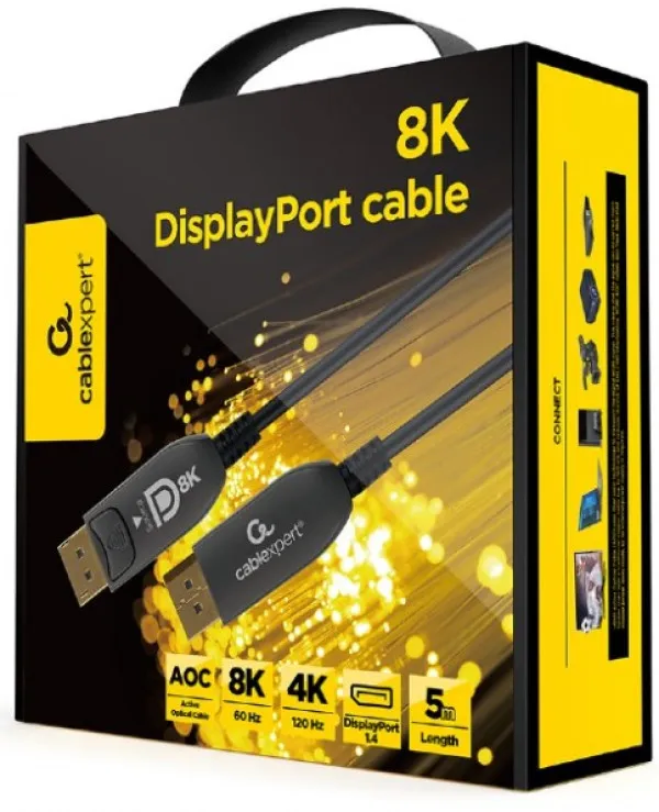 Gembird CC-DP8K-AOC-5M Aktivni optički kabal DisplayPort v.1.4 (8K@60Hz/4K@120Hz) 5m, Crni