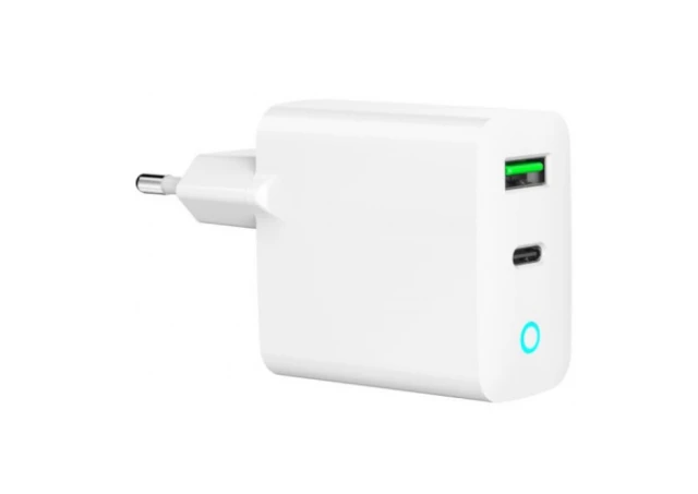 Gembird TA-UC-PDQC20L-W-01 punjac 20W 2-port USB-A+USB-C LED, Bela