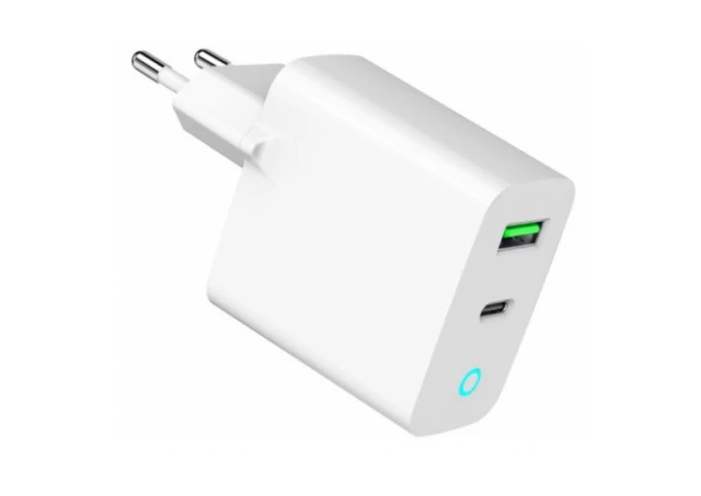 Gembird TA-UC-PDQC20L-W-01 punjac 20W 2-port USB-A+USB-C LED, Bela