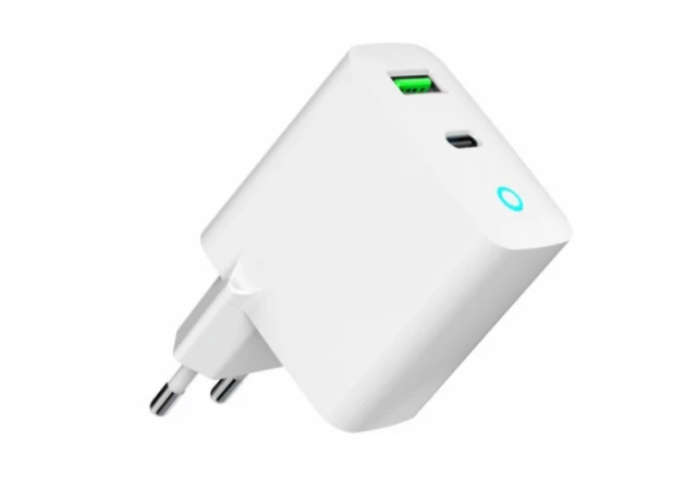 Gembird TA-UC-PDQC20L-W-01 punjac 20W 2-port USB-A+USB-C LED, Bela