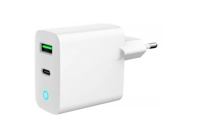 Gembird TA-UC-PDQC20L-W-01 punjac 20W 2-port USB-A+USB-C LED, Bela