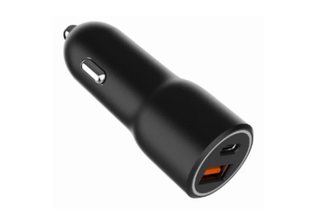 Gembird TA-UC-AC2PDQC38-CAR-01 2-port USB car fast charger Type-C PD 38W, Crna