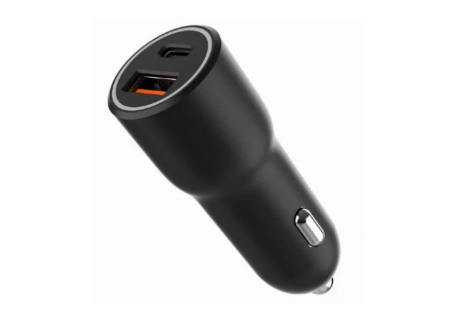 Gembird TA-UC-AC2PDQC38-CAR-01 2-port USB car fast charger Type-C PD 38W, Crna