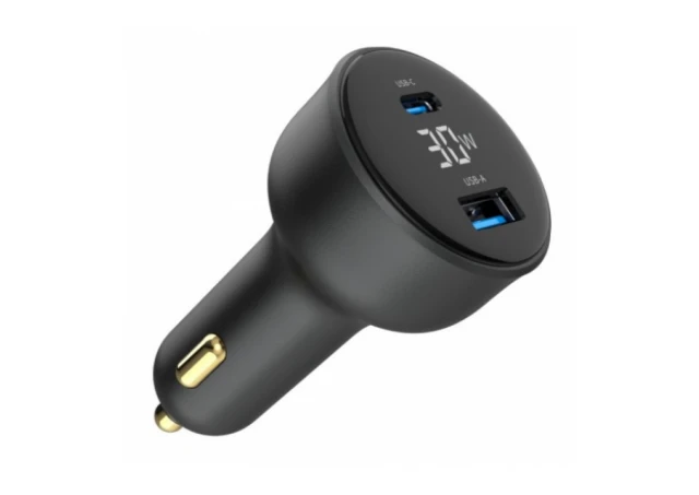 Gembird TA-UC-AC2PD30LCD-CAR-01 2-port USB brzi punjac za auto Type-C PD LCD 30W