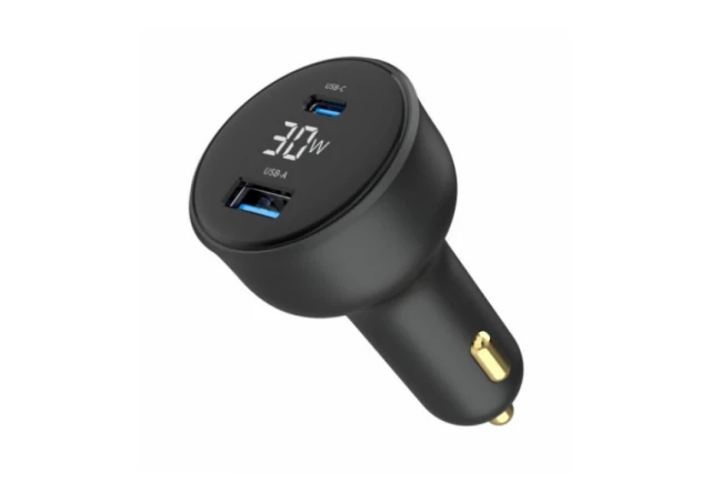 Gembird TA-UC-AC2PD30LCD-CAR-01 2-port USB brzi punjac za auto Type-C PD LCD 30W