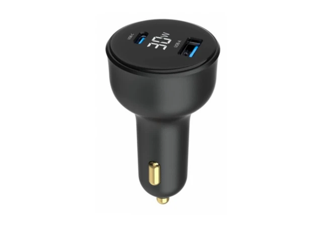 Gembird TA-UC-AC2PD30LCD-CAR-01 2-port USB brzi punjac za auto Type-C PD LCD 30W