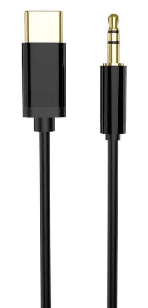 Gembird CCA-CM3.5M-1.5M USB-C kabal na stereo 3.5 mm AUX 1.5 m, Crni