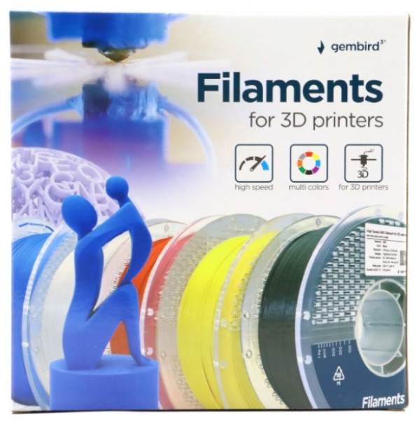 Gembird 3DP-PLA1.75HY-01-Y Filament velike brzine za 3D štampač, Žuti
