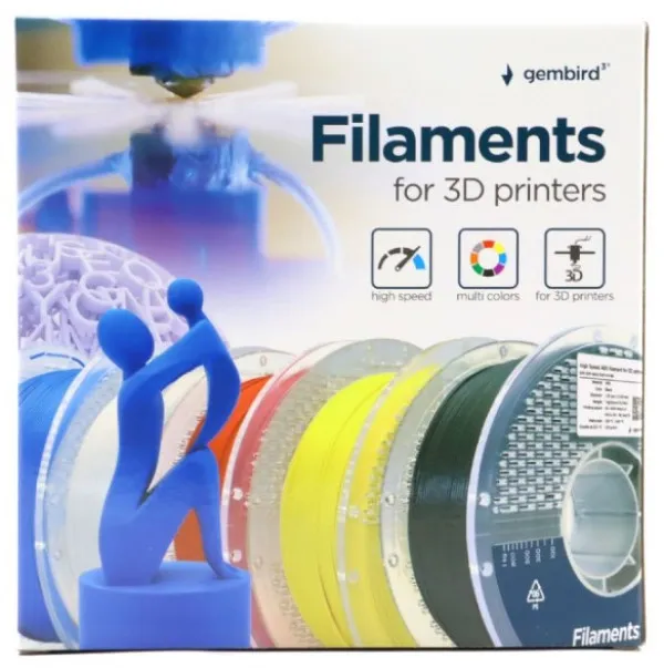 Gembird 3DP-PETG1.75HY-01-Y Filament velike brzine za 3D štampač 1.75mm 1kg, Žuti