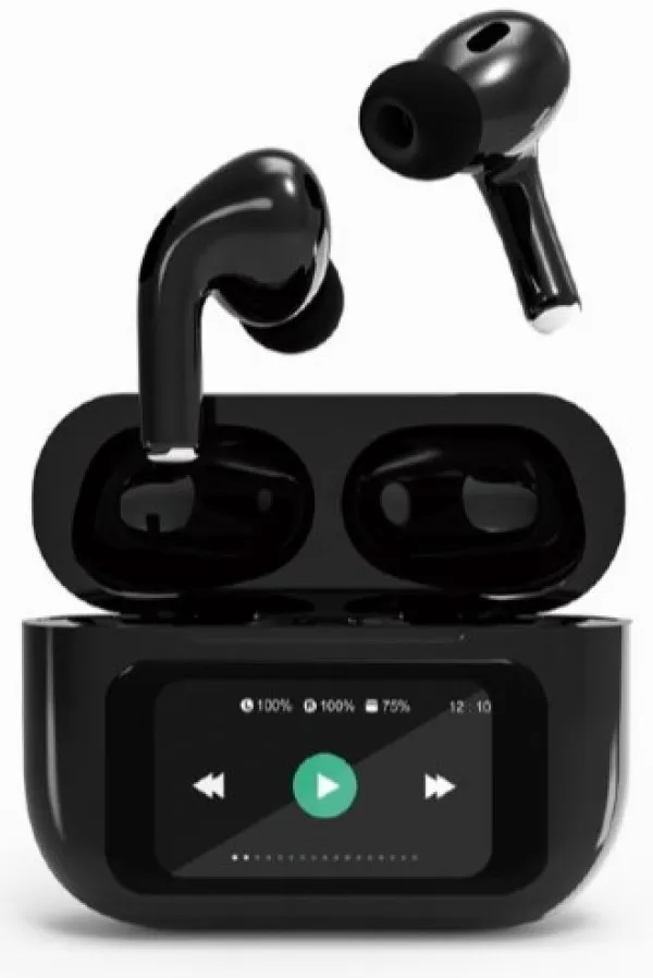 Gembird TWS-LCD-ANC-01-BK Slušalice Bluetooth V5.1 TWS LCD display Active Noise Cancelling, Crne