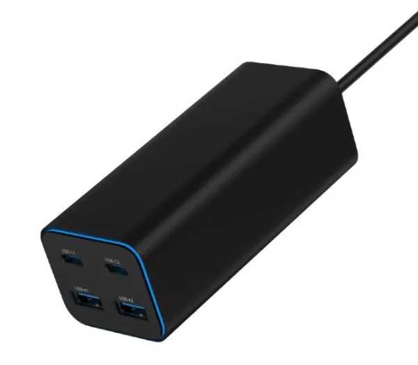 Gembird TA-UC-2A2C-PD100-01-BK Punjač 4-port 100W GaN USB Brzi PowerDelivery, Crni