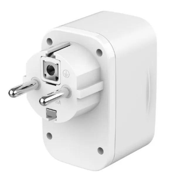 Gembird TA-ACPDQC20-01-W Punjač 20W 2-port USB brzi sa pass-through AC socket-om, Beli