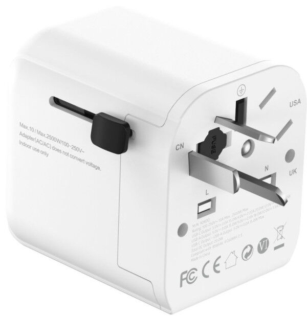 Gembird TPA-EU1A1C20-01-W Putni adapter Gembird Univerzalni sa uzemljenjem 20W