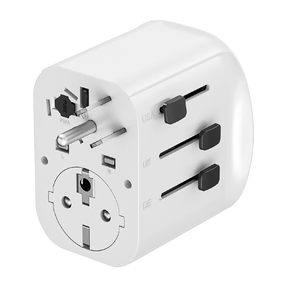 Gembird TPA-EU2A1C15-01-W univerzalni adapter za napaјanje za sve zemlje USB + Type-C punjač 20W, Beli