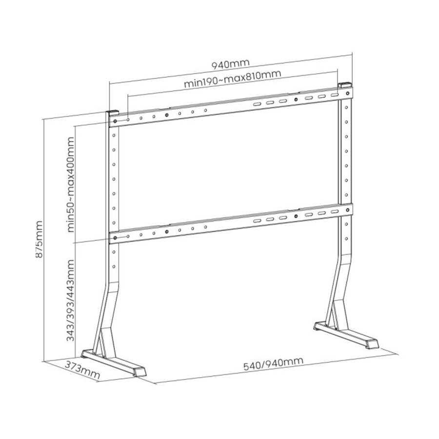 Gembird TVS-D90F-01 TV postolje 45"-90", Crno