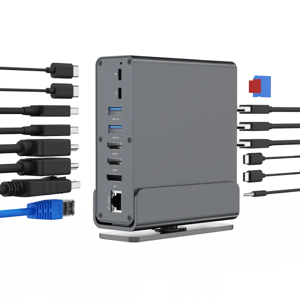 Gembird A-CF-COMBO15-01 USB Type-C 15-u-1 Multi-port adapter USB Hub HDMI DP LAN 3.5mm