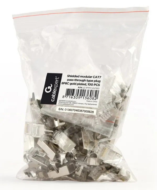 Gembird LC-PTF7-01/100 CAT7 prolazni utikač Zaštićeni (FTP/SFTP) 100 komada