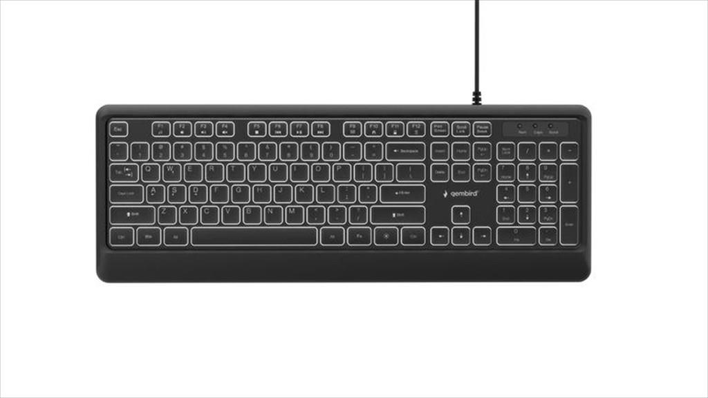 Gembird KB-UML-04 žičana tastatura SLIM sa LED pozadinskim osvetljenjem, Crna