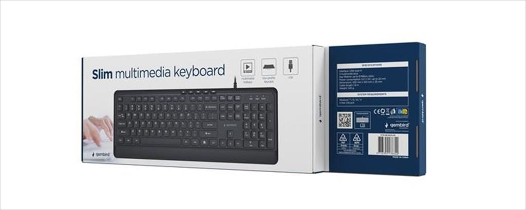 Gembird KB-MCH-05 žičana USB tastatura SLIM KEYS, Crna
