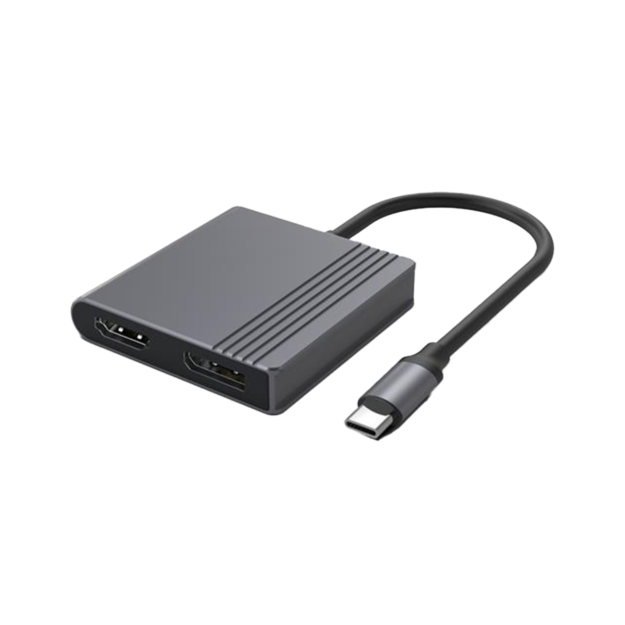 Gembird A-CM-HDMIFDPF-01 USB adapter Tip-C na HDMI i DispleјPort 4K 60Hz, Crni