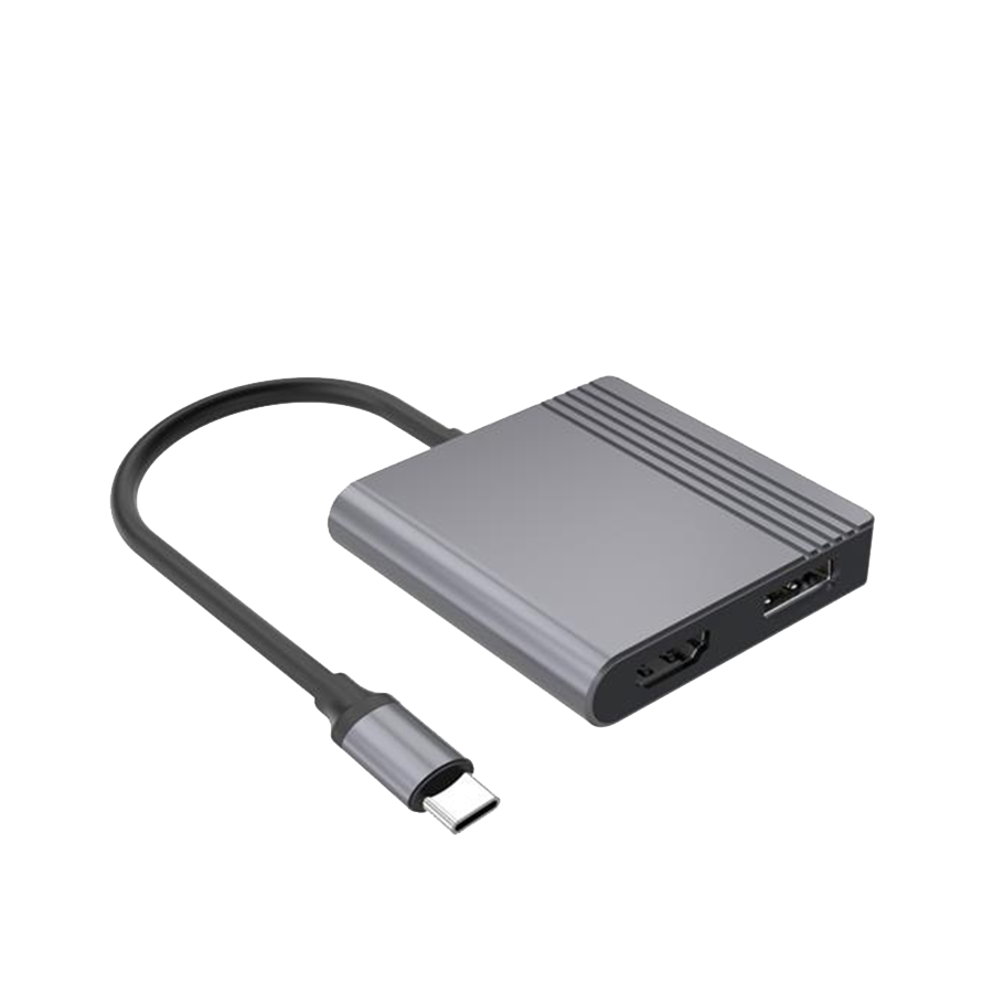 Gembird A-CM-HDMIFDPF-01 USB adapter Tip-C na HDMI i DispleјPort 4K 60Hz, Crni