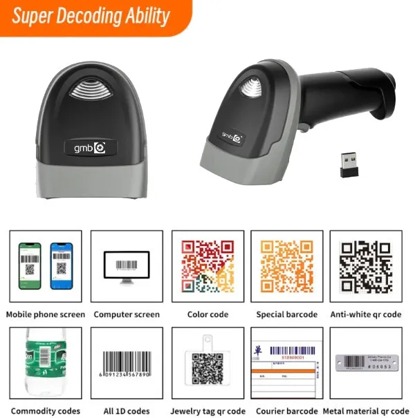 GMB POS-BS1100R Bar-kod skener 2D CMOS 2000 mAh Bluetooth / WiFi