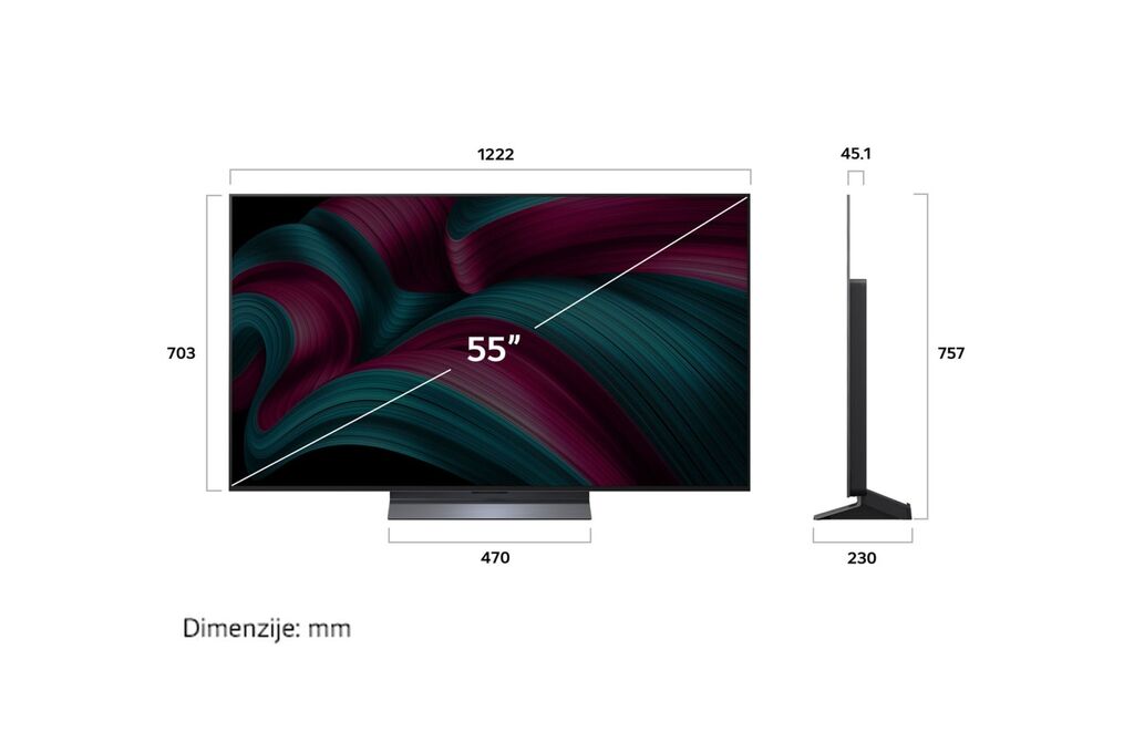 LG OLED55C51LA Televizor 55" 4K OLED evo 120 Hz Smart TV, Crni