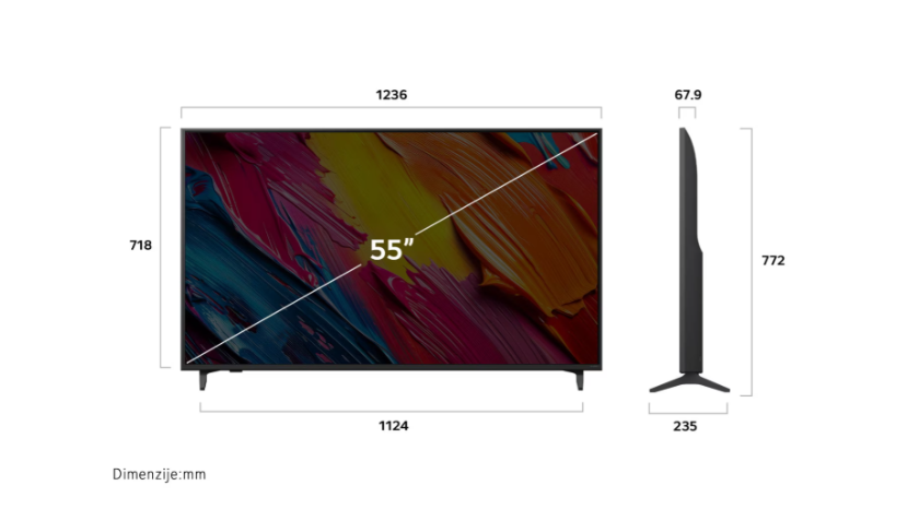 LG 55QNED70A6A Televizor 55" QNED 4K UHD webOS 25, Crni
