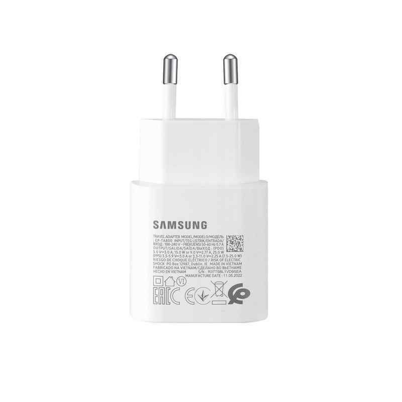 Samsung BULK EP-TA800 Brzi kućni punjač 25W Type C Bez kabla, Beli