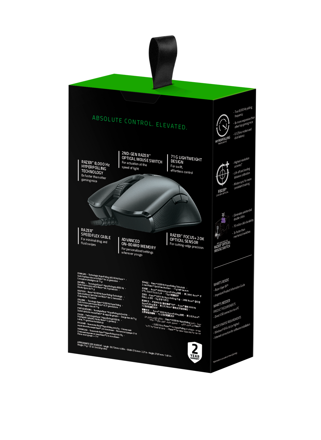Razer VIPER Miš USB tipa A Optički 8K 20000 DPI