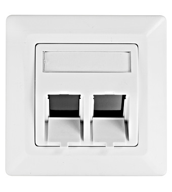 Utičnica za 2 modula pod uglom 80x80 Toolless Line Schrack HSED02UW2S