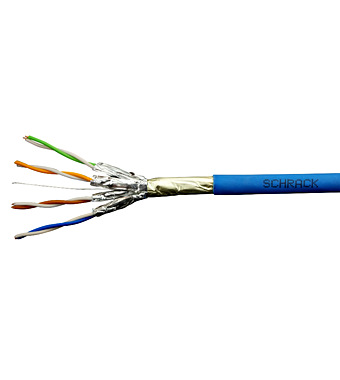 FTP кабель CAT 6A F/FTP - 500 Mhz, 4x2xAWG-23, LSOH синий Schrack HSEKP423HA