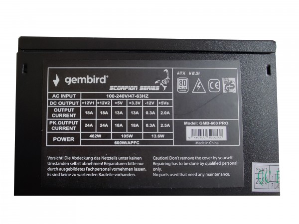 Gembird GMB-600-PRO Napajanje