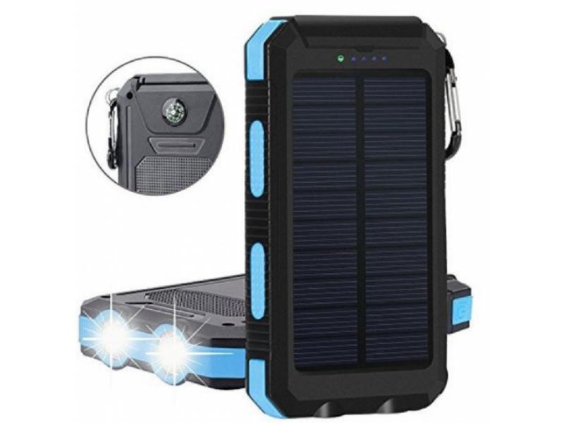 Gembird HRD-T12 Power Bank Solarni 12000mAh 2xUSB LED, Crni