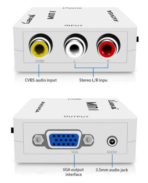 Gembird Konverter AV u VGA Mini, Beli