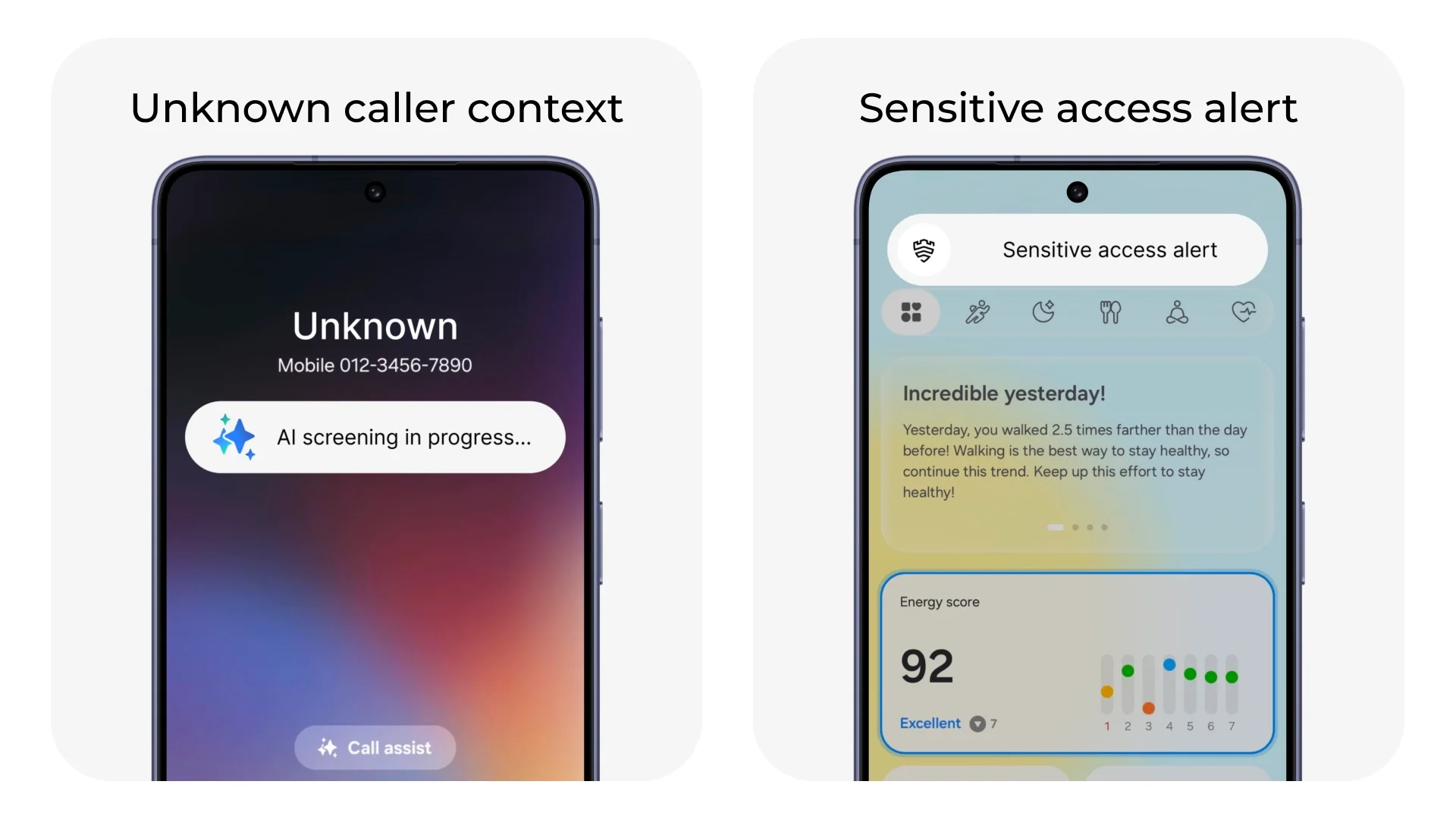 Incoming call screen showing AI call screening in progress