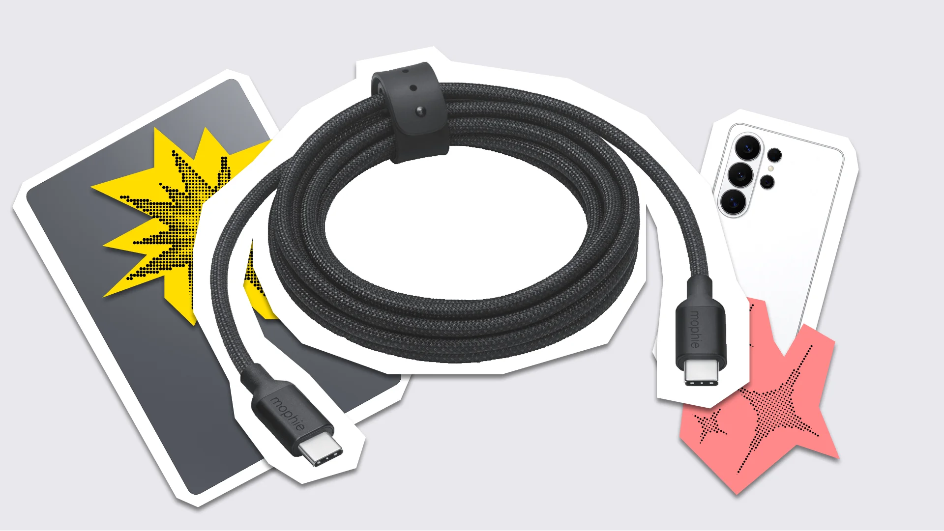 A USB-C cable shown with a smartphone and laptop as an example of universal student device connectivity