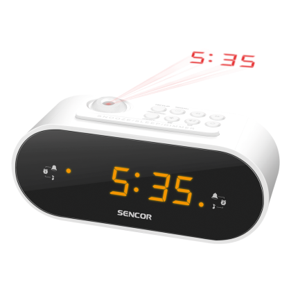 FM radio alarm sa projektorom vremena SENCOR SRC 3100 W beli