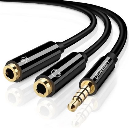 Audio kabl 3,5mm 1xM/2xŽ Ugreen 0,2m AV141