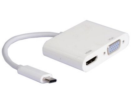 Adapter USB 3.1 Tip C - HDMI+VGA m/f